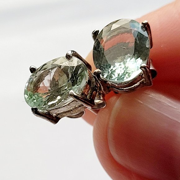 Afghan Natural Aquamarine Earrings set in 14 kt White Gold, 3.60 CT - Picture 1 of 6